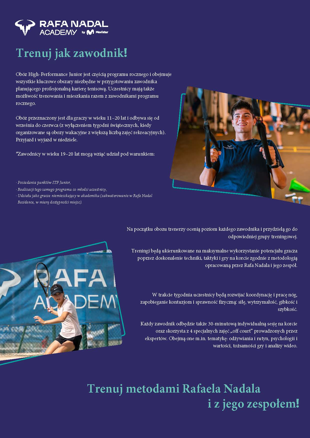 Rafa Nadal Academy Obóz zimowy 2026 broszura camp polski Strona 2 - Rafa Nadal Academy Obóz zimowy 2026